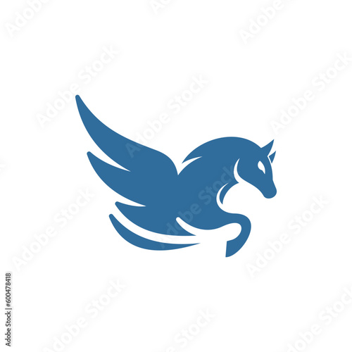 Animal Horse Wings Fly Modern Creative Logo