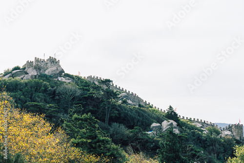 View of the Castle of the Moors. A medieval castle on a hill in Sintra near Lisbon, Portugal © Renata
