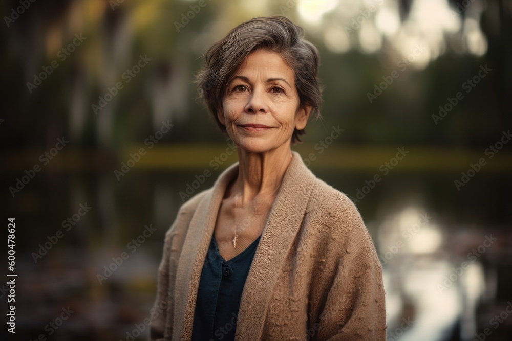 Portrait of a beautiful senior woman in autumn park. Outdoor. Portrait of a beautiful senior woman in autumn park. Outdoor.