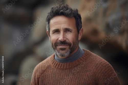Portrait of a middle-aged man in a brown sweater.