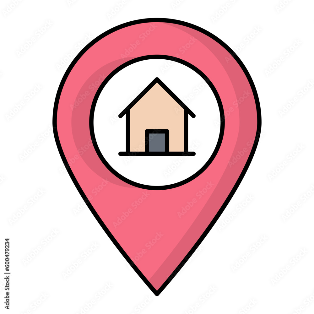 Home Location Line Color Icon Home Location Line Color Icon