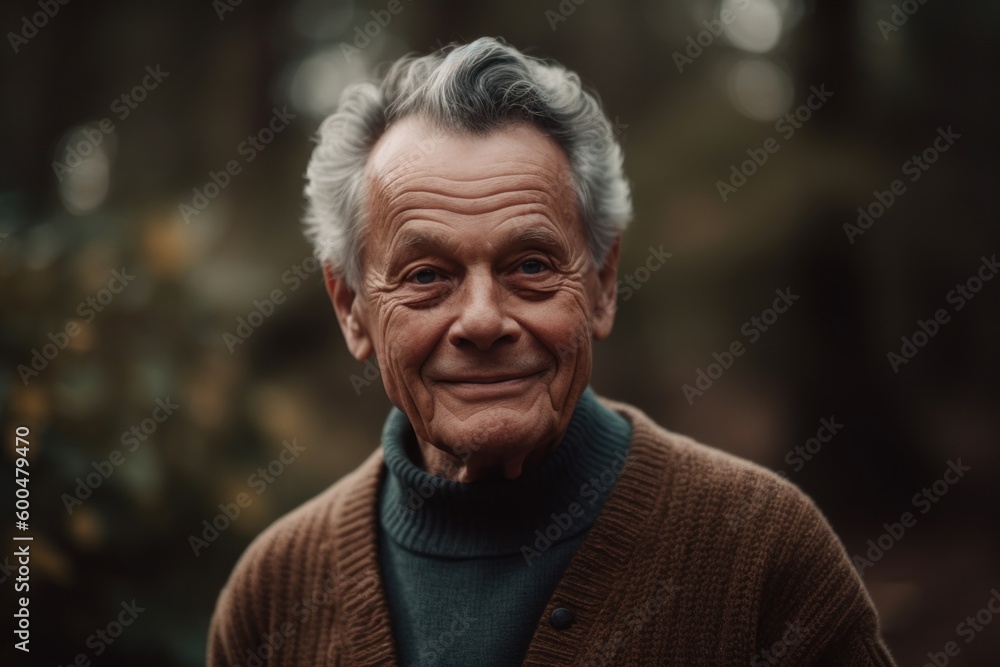 Portrait of a smiling senior man looking at camera in the park Portrait of a smiling senior man looking at camera in the park