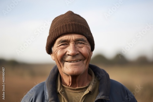 Portrait of an elderly man smiling at the camera in the countryside © Robert MEYNER