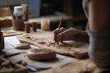 Midsection_of_Wood_making_woman_artist_working