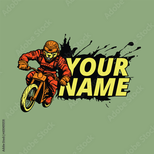 Vector logo for extreme cycling or motorsports. Open Sans font