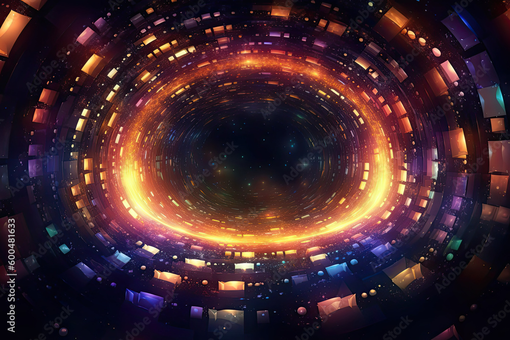 Abstract Epic Fractal Circle Background with Glowing Aura, Generative AI Abstract Epic Fractal Circle Background with Glowing Aura, Generative AI