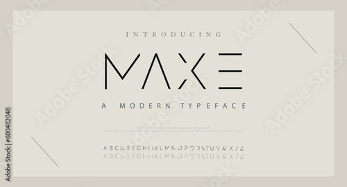 Lettering Minimalist Fashion. Elegant alphabet letters serif font and number. Typography fonts regular uppercase, lowercase.