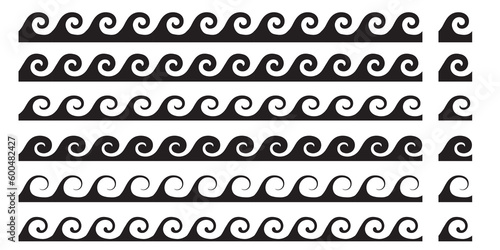 Set of wavy horizontal lines. Vector design elements. Modular design