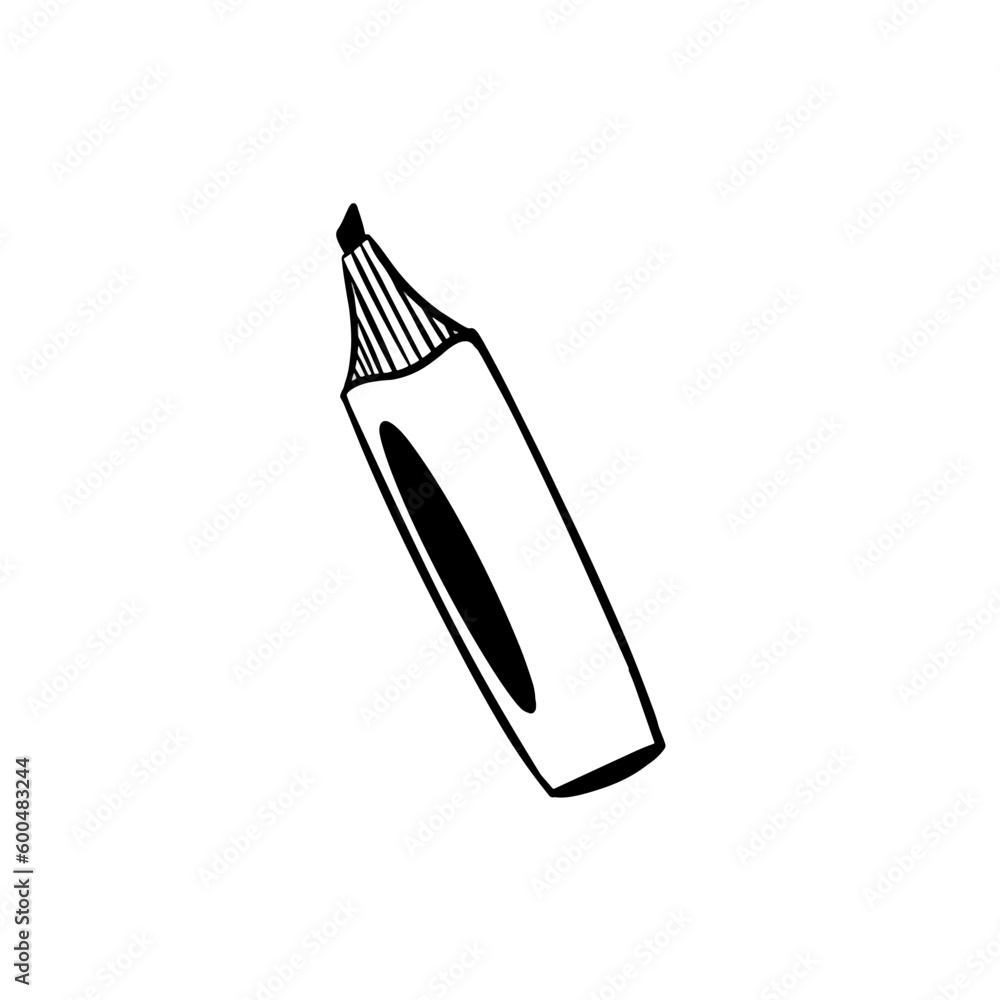 Vector sketch hand drawn marker , doodle art with black lines Vector sketch hand drawn marker , doodle art with black lines