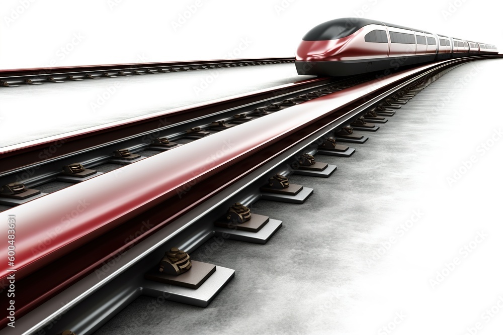 high speed train isolated on white background. AI generated high speed train isolated on white background. AI generated