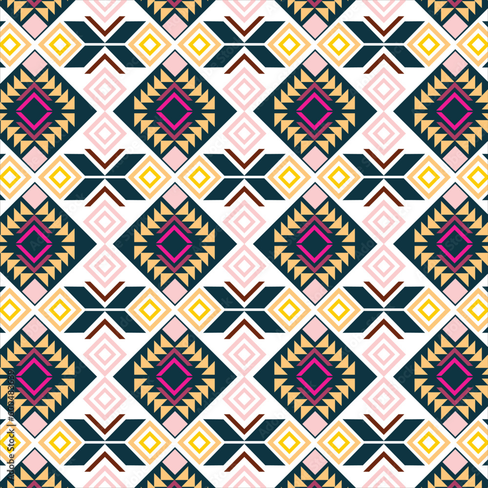 Seamless pattern with tribal aztec ornament. Vector illustration.