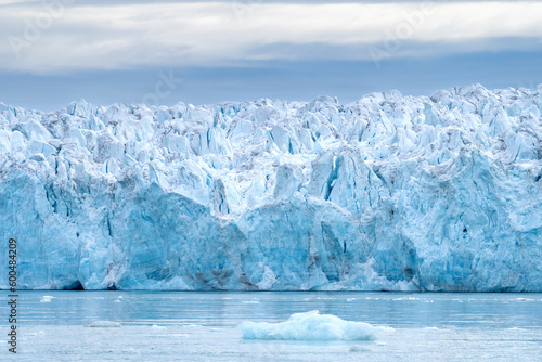 amazing landscape with glaciers and icebergs in summer time