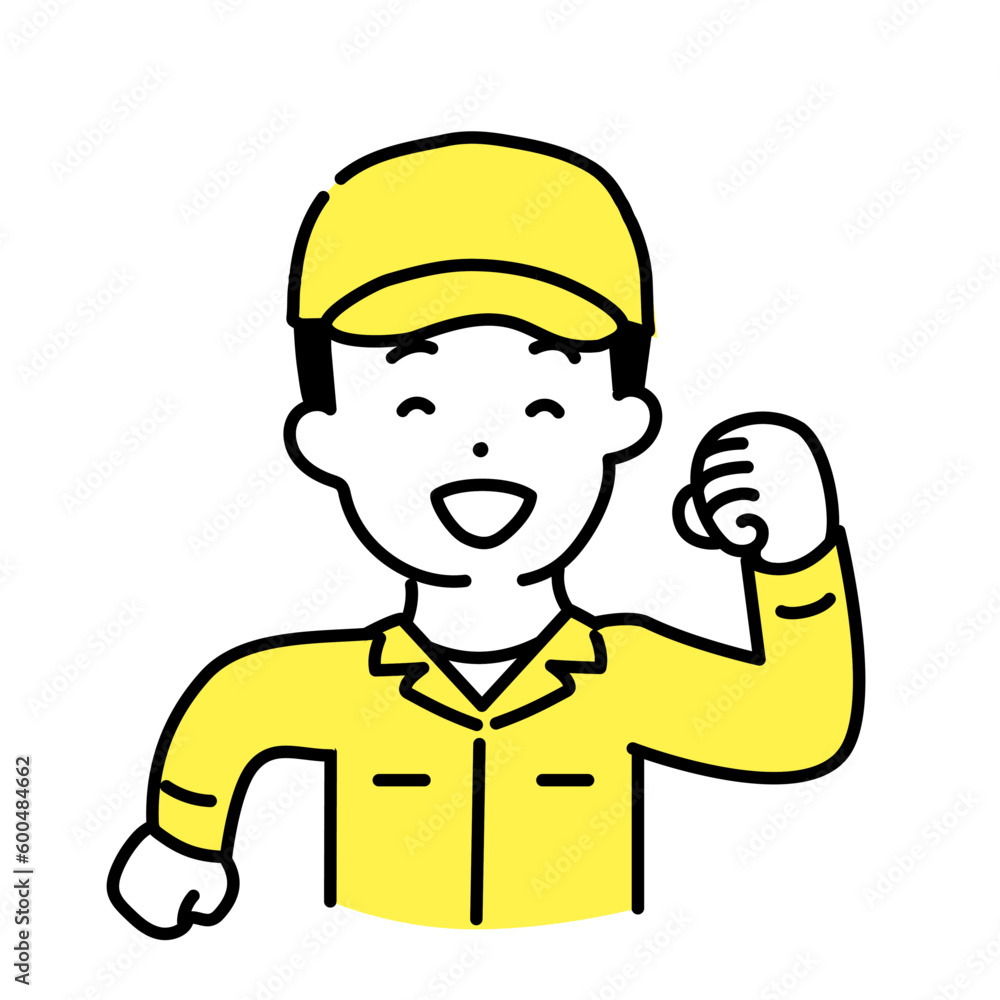 かわいい人物のイラストシリーズ _ 男性の作業員 _ 歩く かわいい人物のイラストシリーズ _ 男性の作業員 _ 歩く