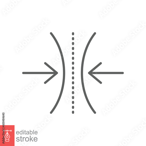 Elastic material icon. Simple outline style. Soft, resilience, flexibility, bounce, flexible concept. thin line symbol. Vector symbol illustration isolated on white background. Editable stroke EPS 10.