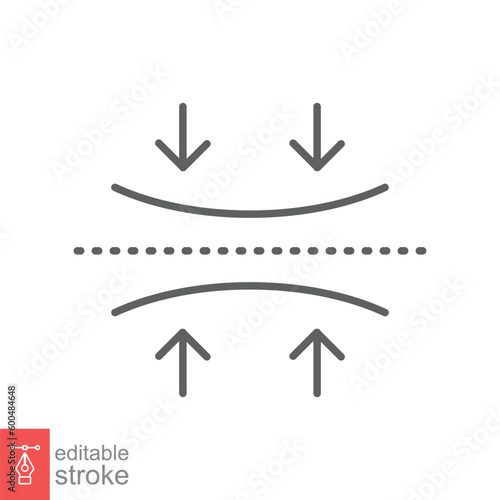 Elastic material icon. Simple outline style. Soft, resilience, flexibility, bounce, flexible concept. thin line symbol. Vector symbol illustration isolated on white background. Editable stroke EPS 10.