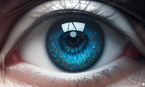 a close up of a person's eye with a cross on it, enhanced eye detail, photorealistic eyes render, 3d render of a blue eyes, perfect photorealistic eyes, 8 k realistic digital art, eyes realistic, uhd 