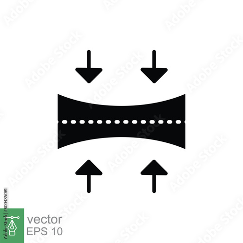 Elastic material icon. Simple solid style. Soft, resilience or flexibility, flexible pressure concept. Black silhouette, glyph symbol. Vector symbol illustration isolated on white background. EPS 10.