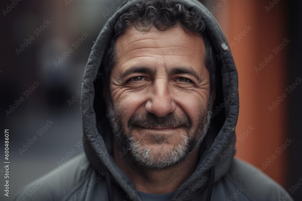Portrait of a mature man with a gray beard in the city Portrait of a mature man with a gray beard in the city