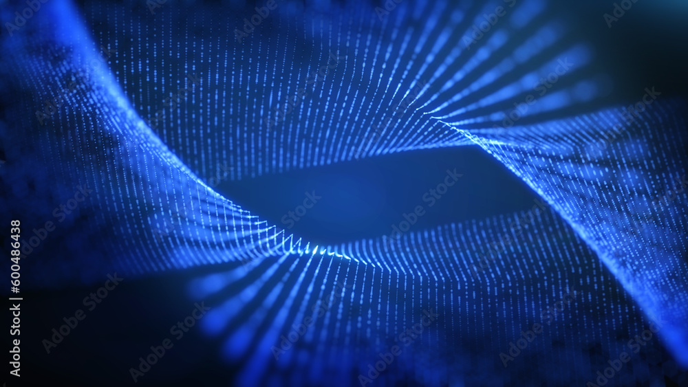Abstract technology futuristic blue dynamic wave data flowing illustration background. Abstract technology futuristic blue dynamic wave data flowing illustration background.