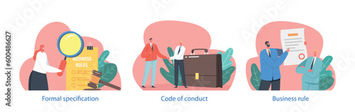 Set Business Rules Are Guidelines That Define Acceptable Behaviors And Actions Within An Organization, Illustration