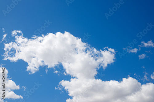 Close-up of blue sky with clouds in Spain.