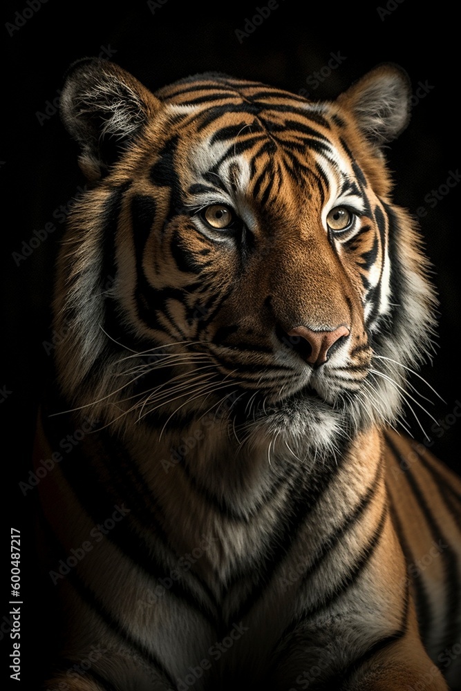 Fototapeta premium Tiger head portrait, created with generative AI