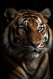 Tiger head portrait, created with generative AI