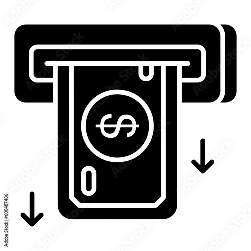 Editable design icon of money withdrawal 