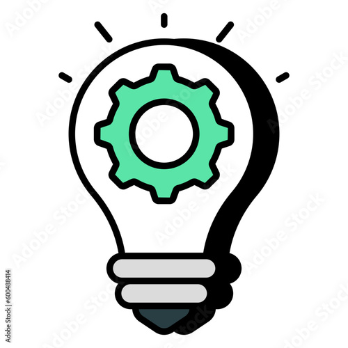 A solid design icon of idea generation