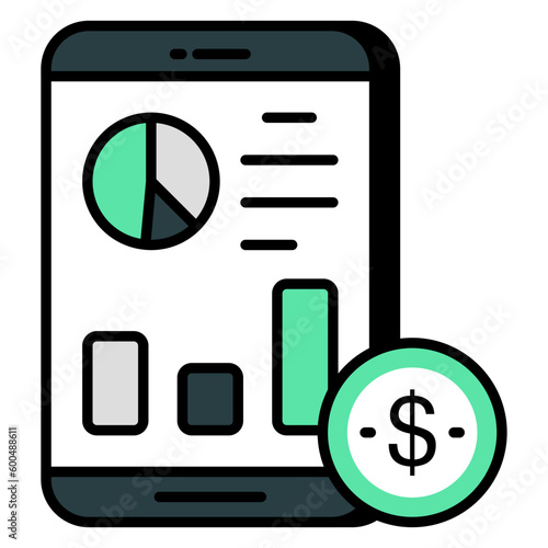 A unique design icon of mobile analytics 