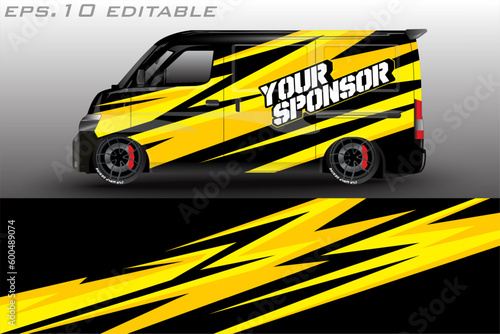 racing car wrap design for vehicle vinyl stickers and automotive company sticker livery 