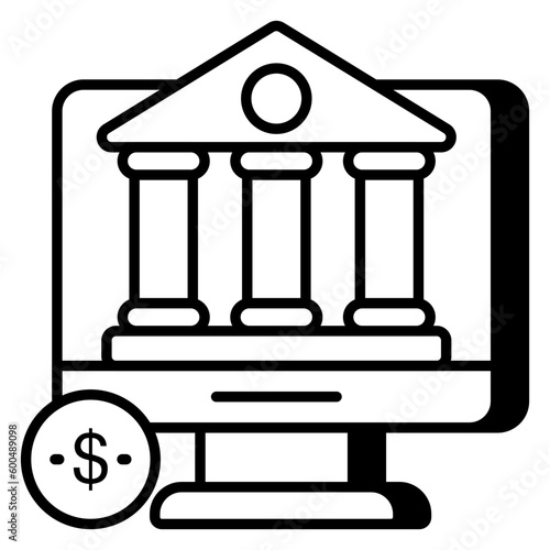 An icon design of online banking 