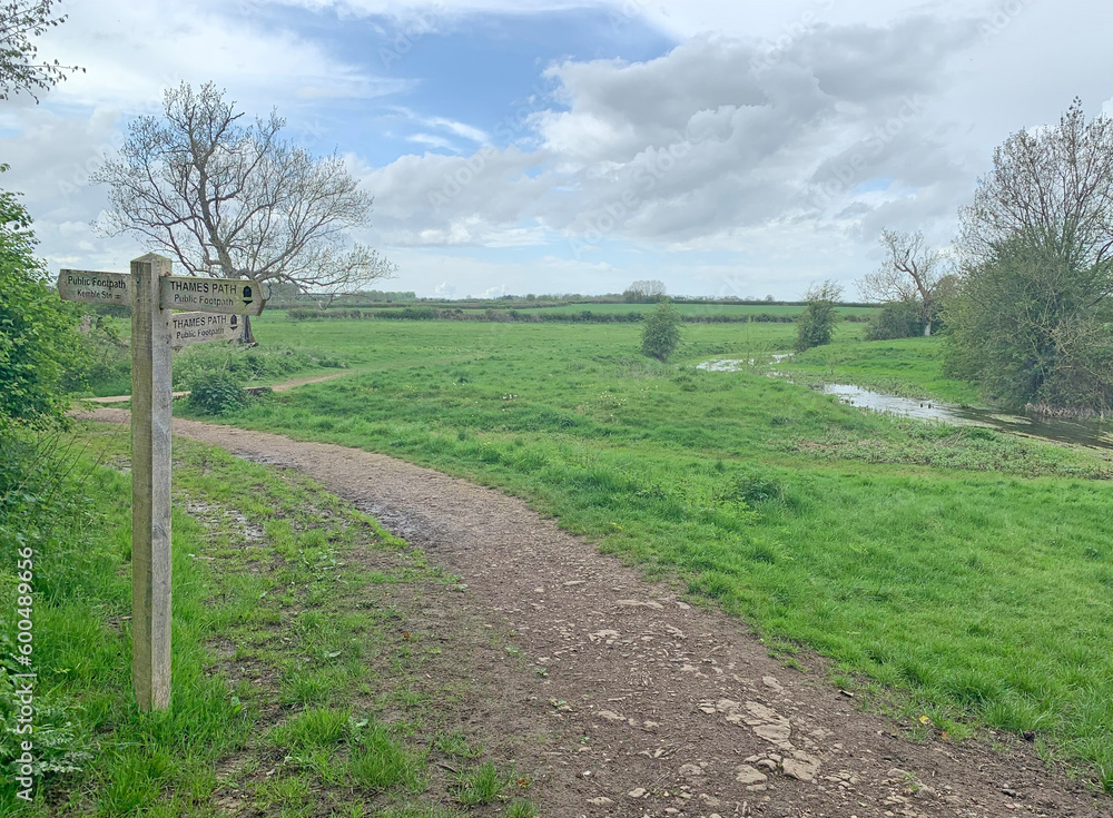 Thames River And Thames Path Near Kemble, G;oucestershire, U.K. Thames River And Thames Path Near Kemble, G;oucestershire, U.K.
