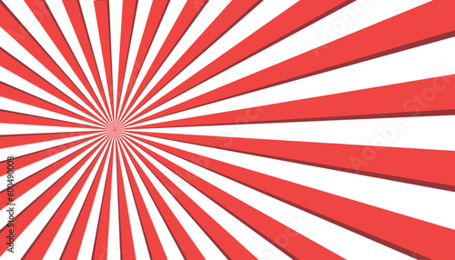 Circular Red White Striped Background Rectangle Side Scrolling - Sunburst, Radial