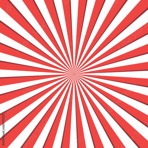 Circular Red White Striped Background Square - Sunburst, Radial