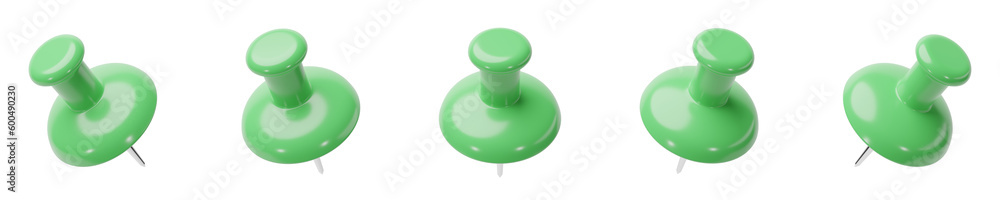 set of 3d green pin on transparent background, PNG transparent, isolated, above angle set of 3d green pin on transparent background, PNG transparent, isolated, above angle