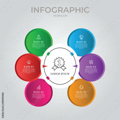 Modern flat circular diagram infographic template vector illustration