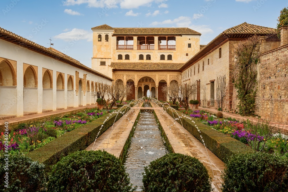 Fototapeta premium Generalife gardens at Alhambra, Granada, Spain