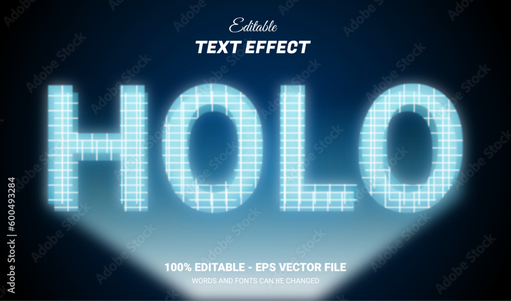 Hologram editable text effect Hologram editable text effect