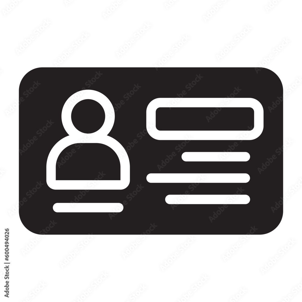 id card glyph icon id card glyph icon