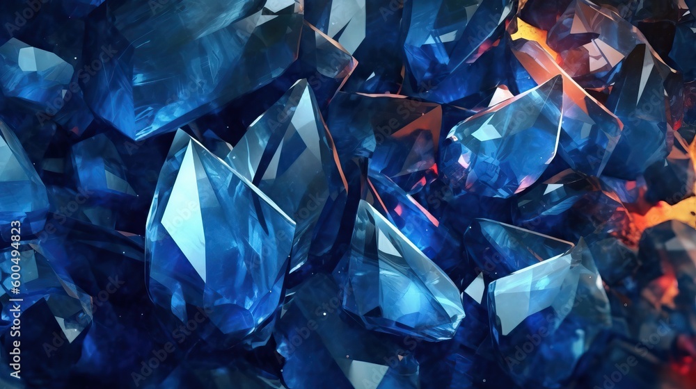 Decorative Blue Gemstone Wallpaper. Generative AI Decorative Blue Gemstone Wallpaper. Generative AI