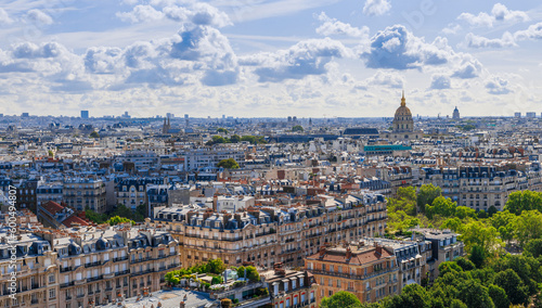 Aerial view from Eiffel tower in Paris, France, Europe in summer © oleg_p_100