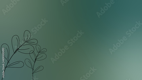 Vector illustration of a branch of eucalyptus on a green background
