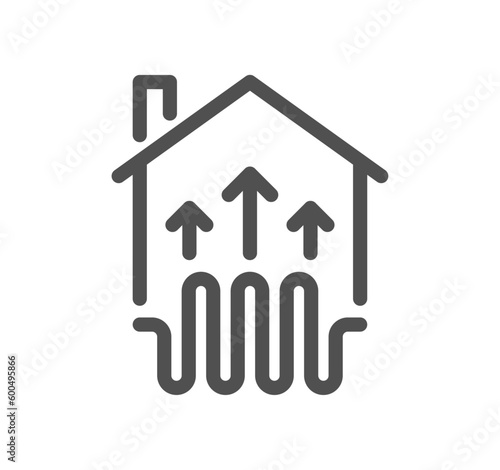 House heating related icon outline and linear vector.
