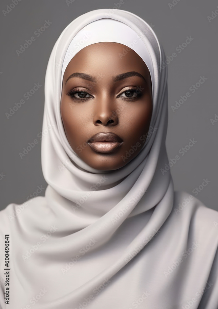 Beautiful Women Wearing a White Hijab-Portrait-Generative AI Beautiful Women Wearing a White Hijab-Portrait-Generative AI