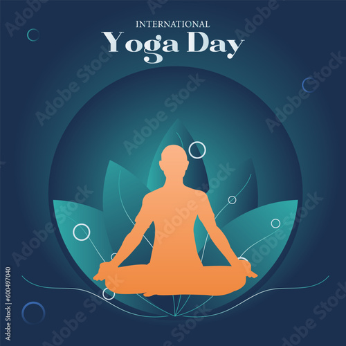 International yoga day illustration post for social media & banner