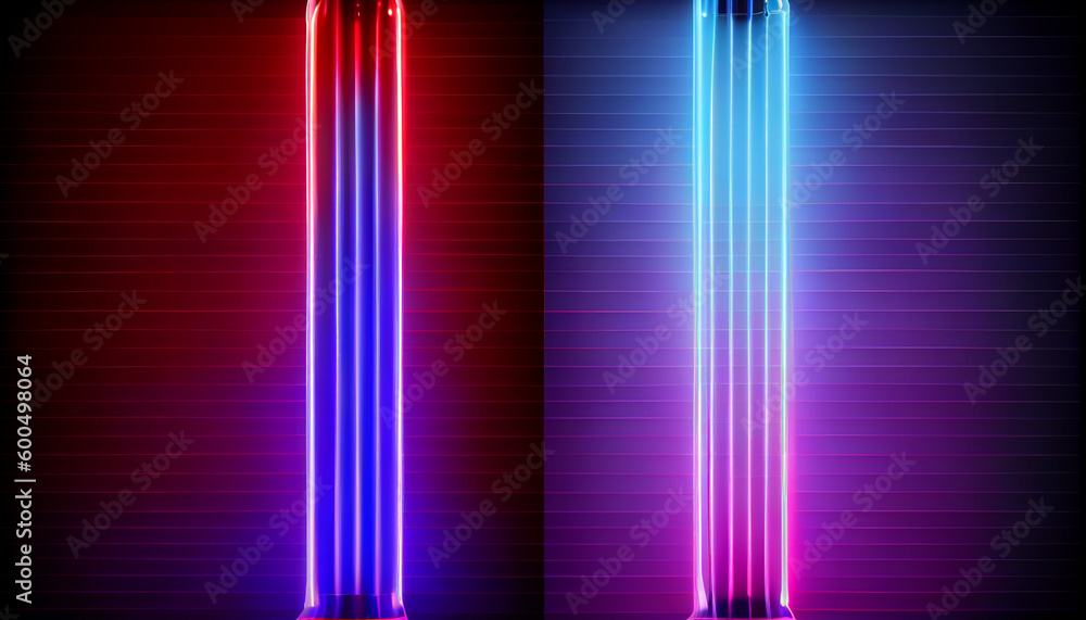 Led strips with neon glow effect isolated on black background Ai generated image Led strips with neon glow effect isolated on black background Ai generated image