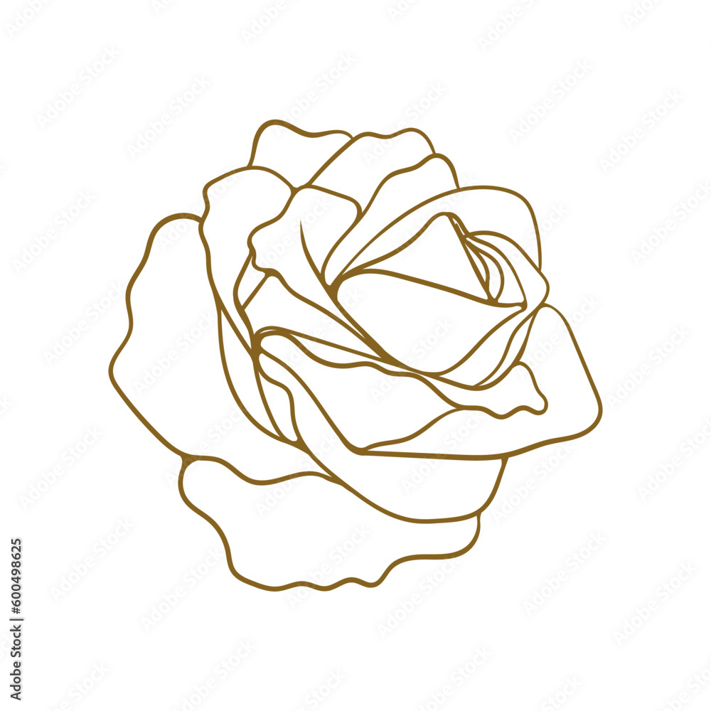 Rose bud icon outline. Simple elegant rose flower pattern for wedding invitations and cards. Rose bud icon outline. Simple elegant rose flower pattern for wedding invitations and cards.