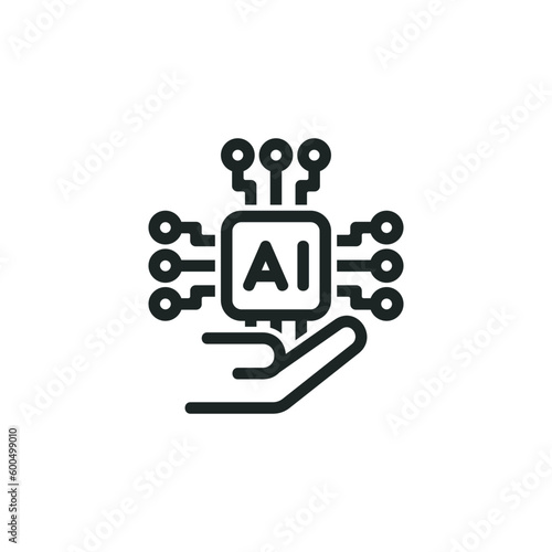 Artificial intelligence development icon isolated on white background
