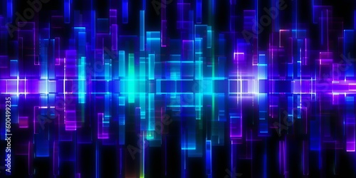 Mesmerizing Kinetic Blue Lights and Lines, Generative AI